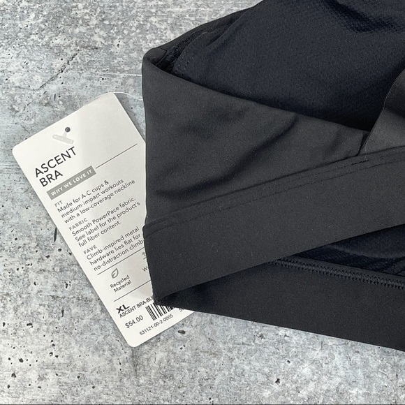 NWT Athleta Ascent Padded Sport Bra Black XL - Picture 7 of 9